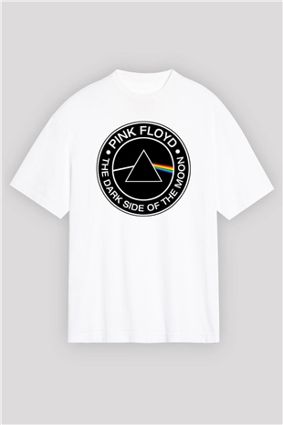 Pink Floyd Beyaz Unisex Oversize Tişört T-Shirt