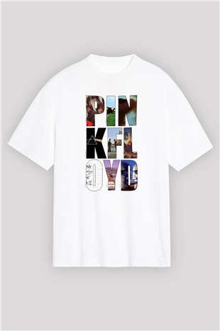 Pink Floyd Beyaz Unisex Oversize Tişört T-Shirt
