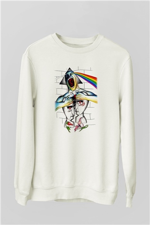 Pink Floyd Beyaz Unisex Sweatshirt