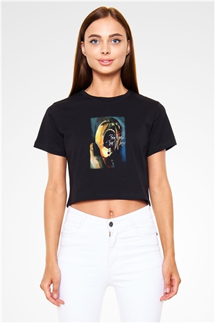 Pink Floyd Siyah Crop Top Tişört