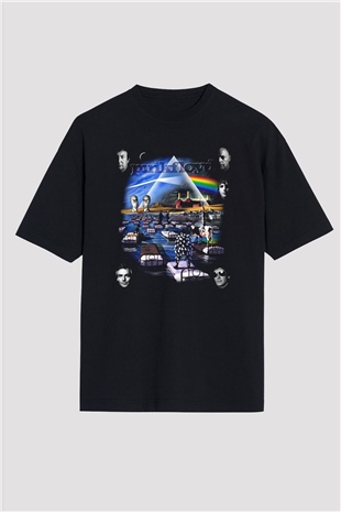 Pink Floyd Siyah Unisex Oversize Tişört T-Shirt