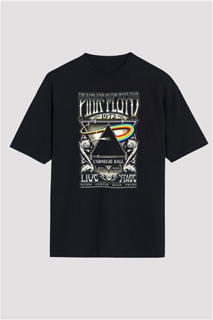 Pink Floyd Siyah Unisex Oversize Tişört T-Shirt