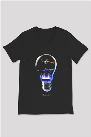 Pink Floyd Siyah Unisex V Yaka Tişört T-Shirt