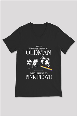 Pink Floyd Siyah Unisex V Yaka Tişört T-Shirt