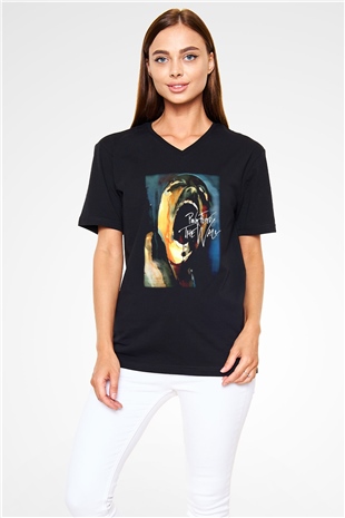 Pink Floyd Siyah Unisex V Yaka Tişört T-Shirt