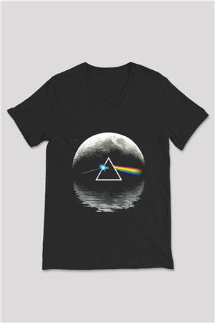 Pink Floyd Siyah Unisex V Yaka Tişört T-Shirt