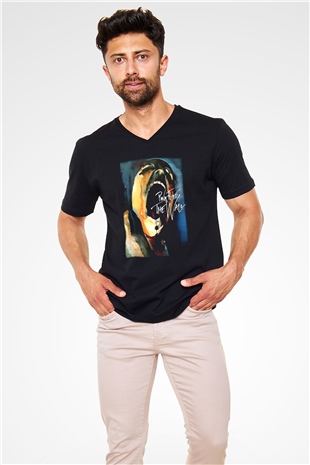 Pink Floyd Siyah Unisex V Yaka Tişört T-Shirt