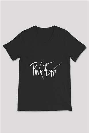 Pink Floyd Siyah Unisex V Yaka Tişört T-Shirt