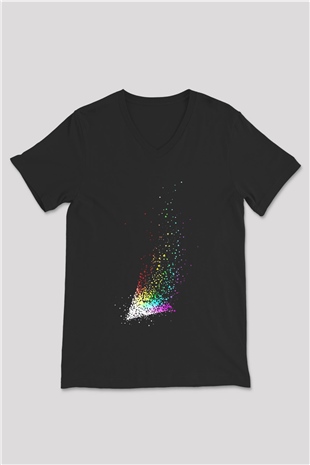 Pink Floyd Siyah Unisex V Yaka Tişört T-Shirt