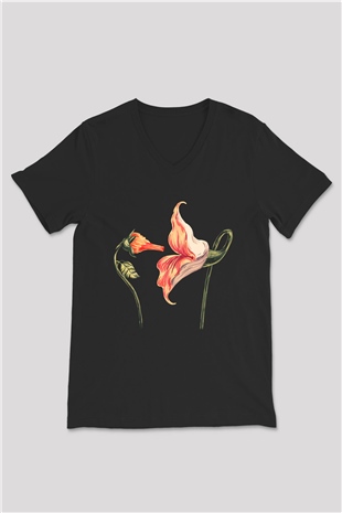 Pink Floyd Siyah Unisex V Yaka Tişört T-Shirt