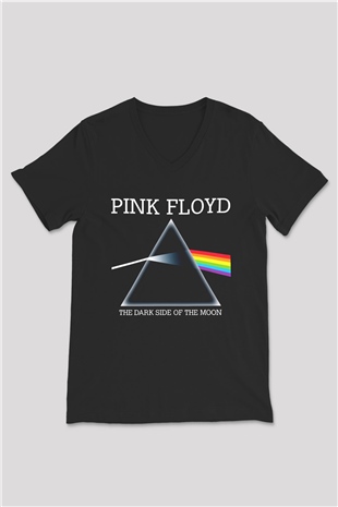 Pink Floyd Siyah Unisex V Yaka Tişört T-Shirt