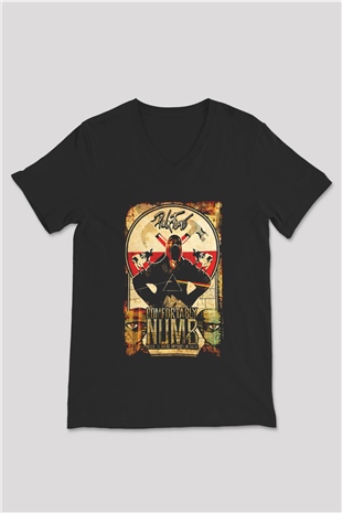 Pink Floyd Siyah Unisex V Yaka Tişört T-Shirt
