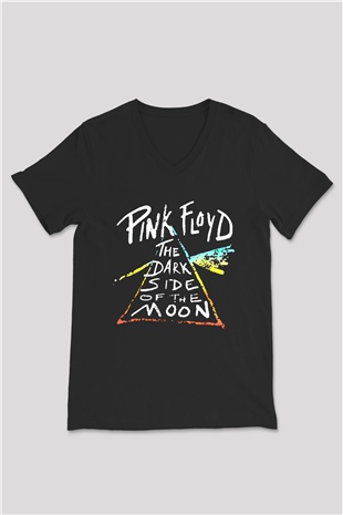 Pink Floyd Siyah Unisex V Yaka Tişört