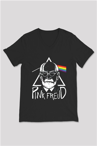 Pink Floyd Siyah Unisex V Yaka Tişört