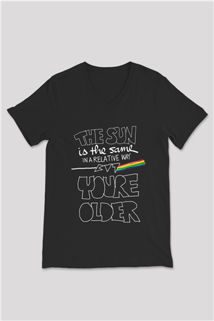 Pink Floyd The Sun Is The Same Siyah Unisex V Yaka Tişört T-Shirt