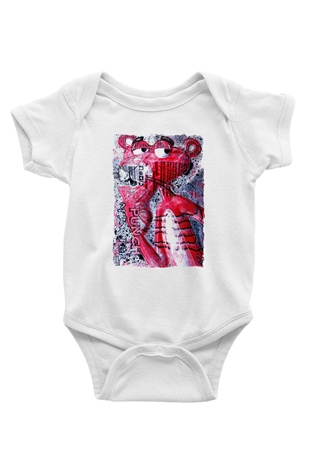 Pink Panther Beyaz Bebek Body - Zıbın