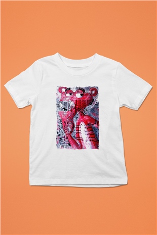 Pink Panther Beyaz Unisex  Çocuk Tişört