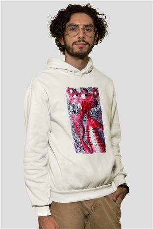 Pink Panther Beyaz Unisex Hoodie
