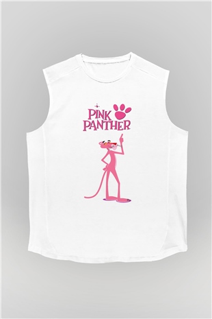 Pink Panther Beyaz Unisex Kolsuz Tişört