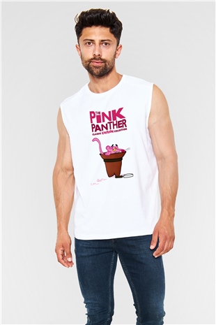 Pink Panther Beyaz Unisex Kolsuz Tişört