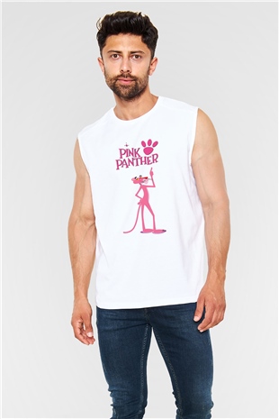 Pink Panther Beyaz Unisex Kolsuz Tişört