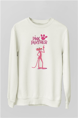 Pink Panther Beyaz Unisex Sweatshirt