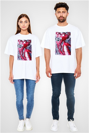 Pink Panther Beyaz Oversize Tişört