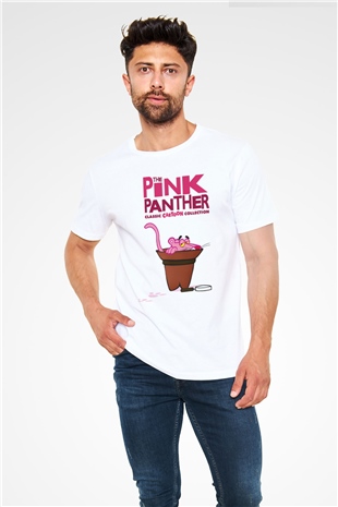 Pink Panther Beyaz Unisex Tişört
