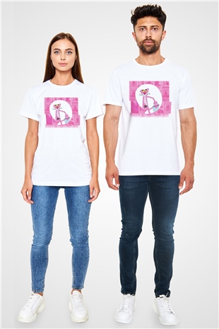 Pink Panther Beyaz Unisex Tişört