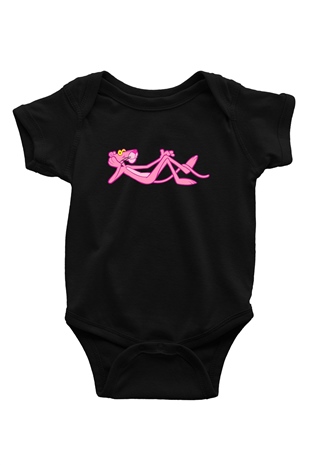 Pink Panther Siyah Bebek Body - Zıbın