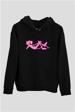 Pink Panther Siyah Unisex Hoodie