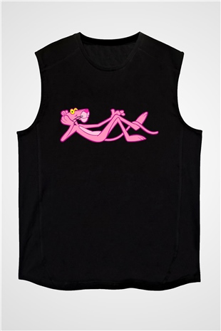 Pink Panther Siyah Unisex  Kolsuz Tişört