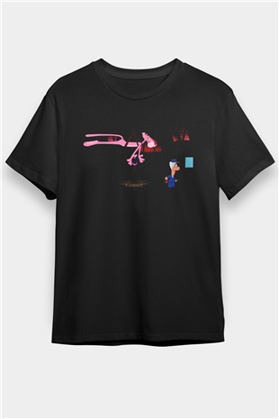 Pink Panther Siyah Unisex Tişört