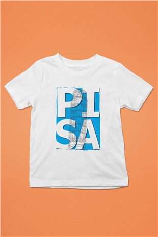 Pisa Kulesi Beyaz Unisex Çocuk Tişört