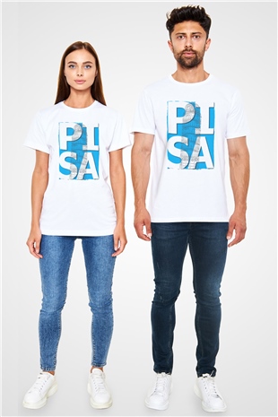 Pisa Kulesi Beyaz Unisex Tişört T-Shirt - TişörtFabrikası