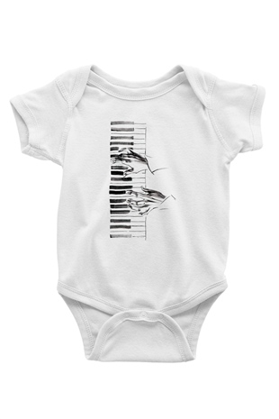 Piyanist Beyaz Bebek Body - Zıbın