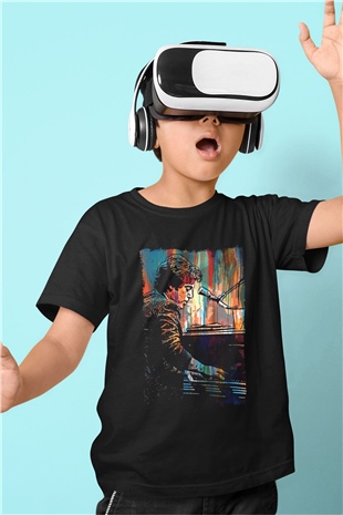 Piyanist Siyah Unisex Çocuk Tişört