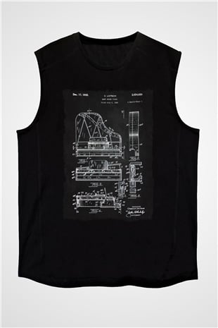Piyanist Siyah Unisex Kolsuz Tişört