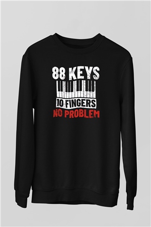 Piyanist Siyah Unisex Sweatshirt