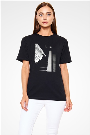 Piyanist Siyah Unisex Tişört T-Shirt - TişörtFabrikası