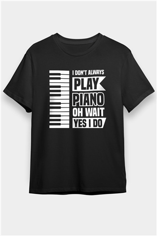 Piyanist Siyah Unisex Tişört T-Shirt - TişörtFabrikası