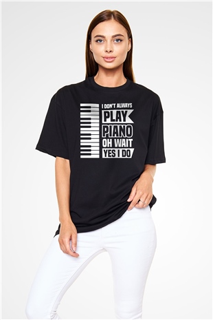 Piyanist Siyah Oversize Tişört Oversize T-shirt - TişörtFabrikası