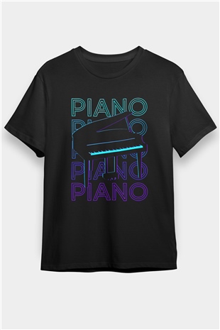 Piyanist Siyah Unisex Tişört T-Shirt - TişörtFabrikası