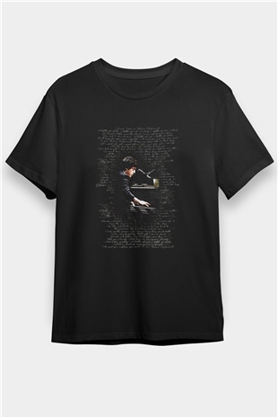 Piyanist Siyah Unisex Tişört T-Shirt - TişörtFabrikası