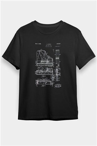 Piyanist Siyah Unisex Tişört T-Shirt - TişörtFabrikası