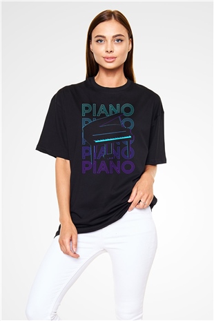 Piyanist Siyah Oversize Tişört Oversize T-shirt - TişörtFabrikası