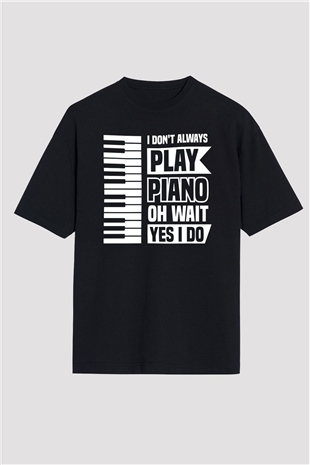 Piyanist Siyah Oversize Tişört Oversize T-shirt - TişörtFabrikası