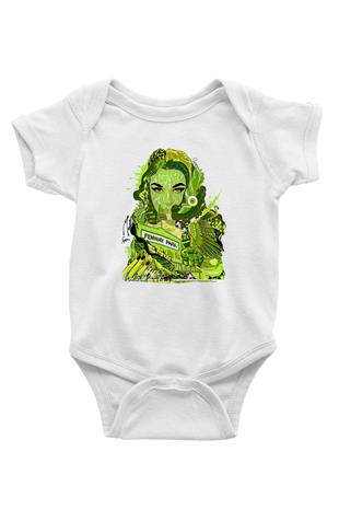 Pj Harvey Baskılı Beyaz Unisex Bebek Body - Zıbın