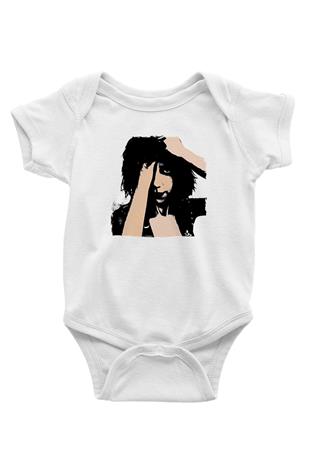 Pj Harvey Baskılı Beyaz Unisex Bebek Body - Zıbın