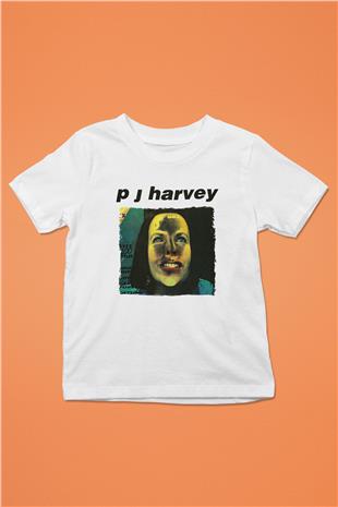 Pj Harvey Baskılı Beyaz Unisex Beyaz Çocuk Tişört - Tshirt